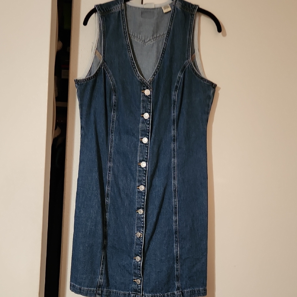 Denim Button-Down Dress